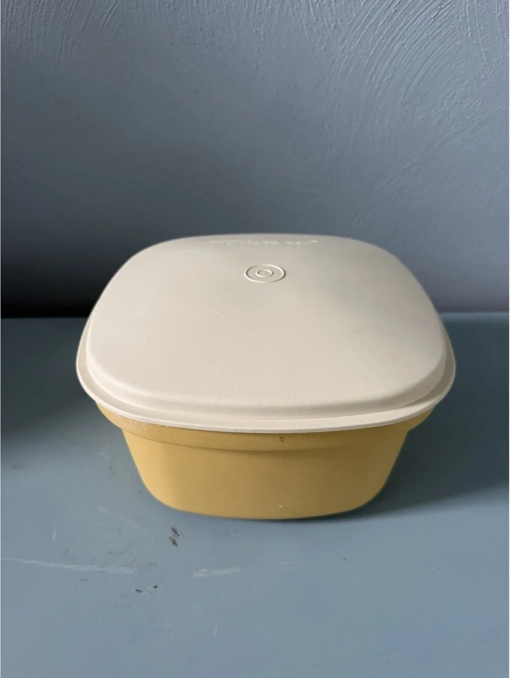 Vintage Tupperware Harvest Gold Steam N Store With Lid NO Strainer